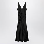 Sportmax Long black dress in satin KATIASI/Q_SPORM-003_102