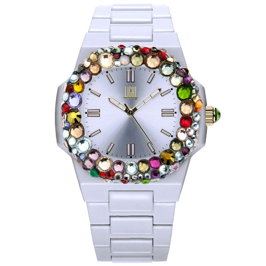 LIGHT TIME Mod. VELVET NAUTILUS - White Rainbow Strass