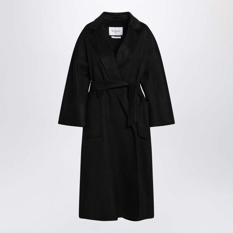 Max Mara Wrap coat in black cashmere LUDMILLAWO/R_MAXM-004_102