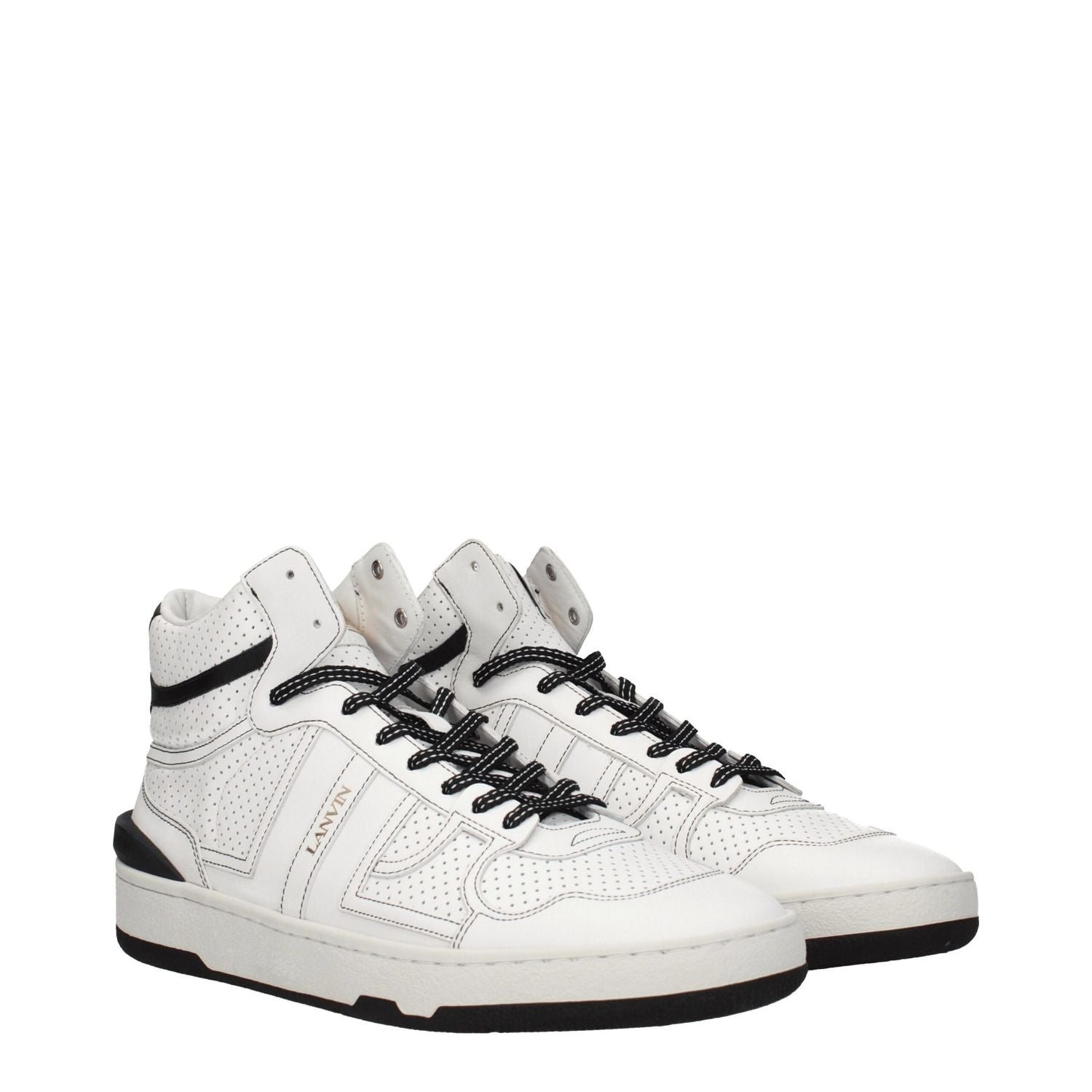 Lanvin White Leather High Top Sneakers