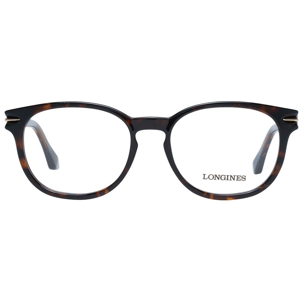Longines Brown Plastic Glasses (Frames) with full-rim design and demo lenses, ideal for unisex style, includes branded case.