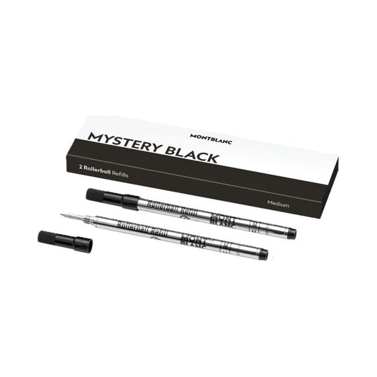 MONTBLANC Mod. MISTERY BLACK - REFILLS ROLLER BALL PEN - MEDIUM -2 PCS