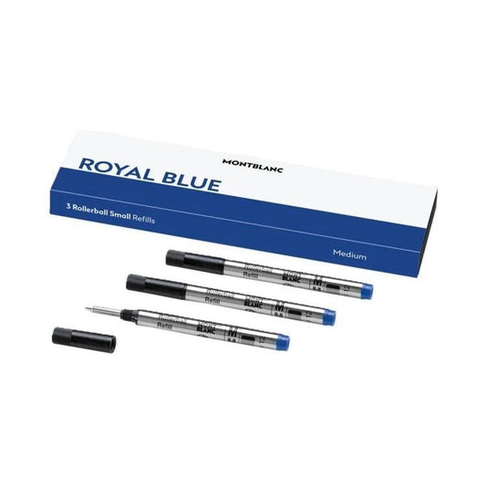 MONTBLANC Mod. ROYAL BLUE - REFILLS ROLLER BALL PEN - SMALL - 3 PCS