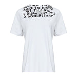 MM6 Maison Margiela T-shirts and Polos White with stamp-effect graphic print, rear print, short sleeves, V-neck, printed cotton, true to size fit.
