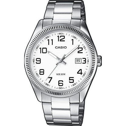 CASIO COLLECTION Mod. DATE - WHITE. ARAB NUMBERS WATCHES
