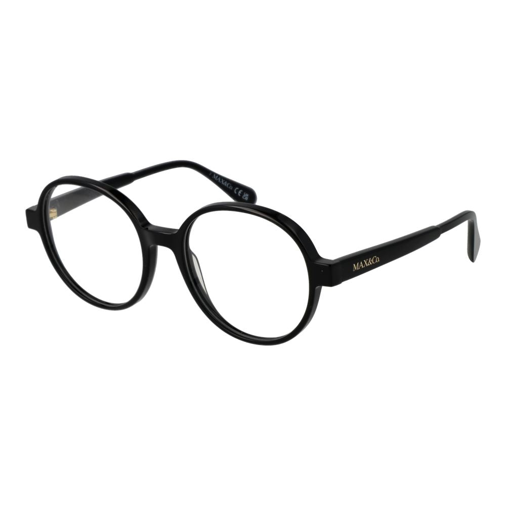 Max & Co Black Women Glasses Frame in full-rim black plastic with demo lenses, size 54-16-140, includes branded case.