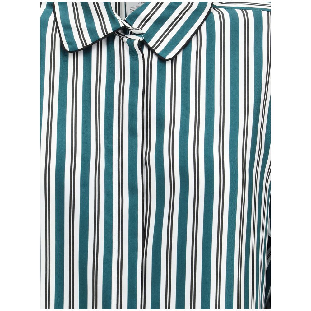 Max Mara Bicolor Silk Pattern Shirt