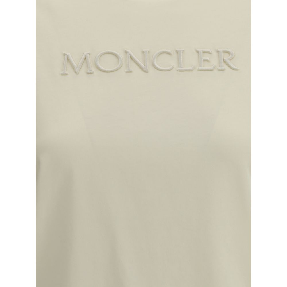 Moncler Cream Cotton T-Shirt Moncler