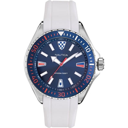 NAUTICA Mod. NAPCPS902 gents quartz watch with analog display, water resistance 10 ATM, 46mm mineral dial, multifunction bracelet.