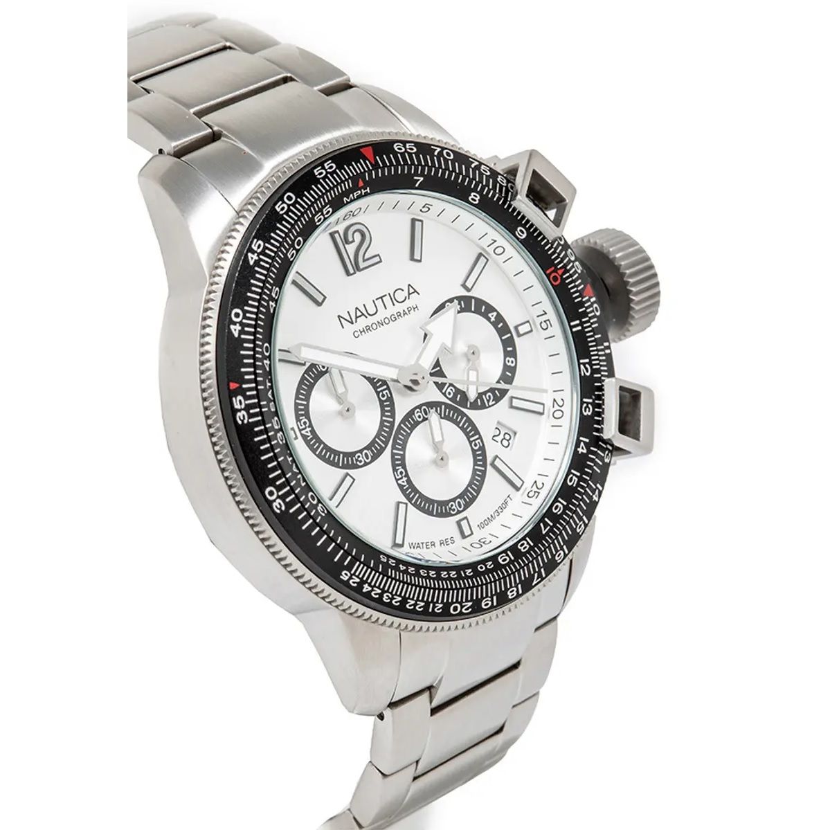 NAUTICA Mod. NAPBFCF04 quartz analog watch for gents, 47mm case, multifunction, mineral dial, water resistant up to 10 ATM, official bracelet.