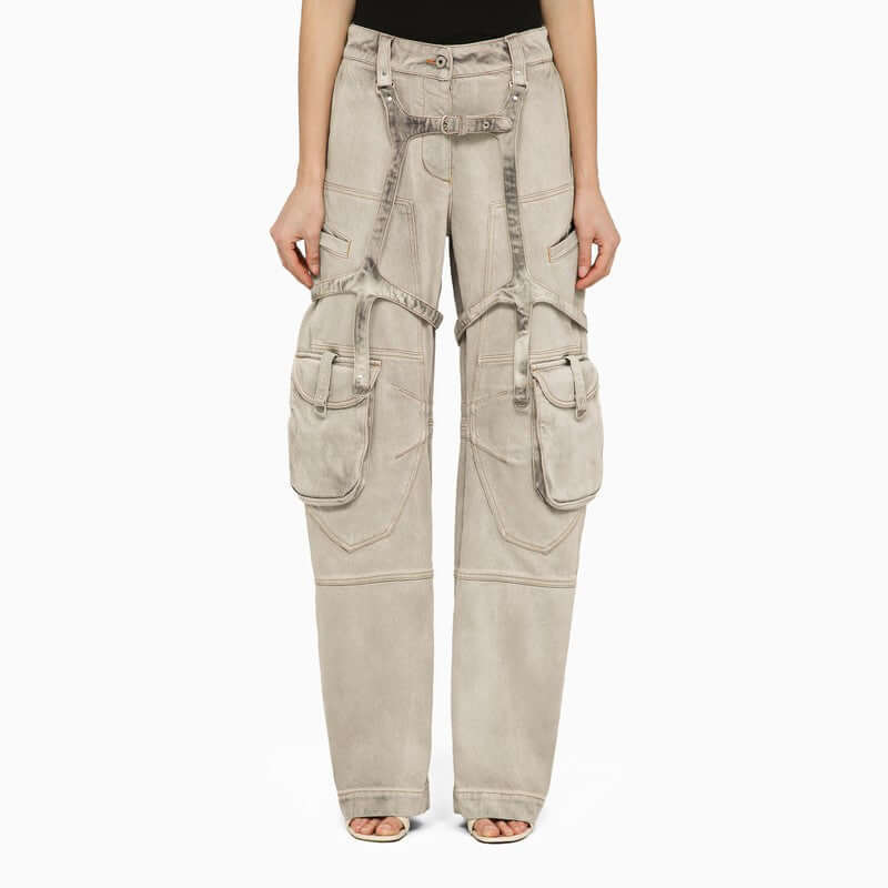 Off White Off-White™ Oversized cargo jeans in burnt denim