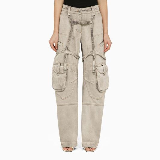 Off White Off-White™ Oversized cargo jeans in burnt denim