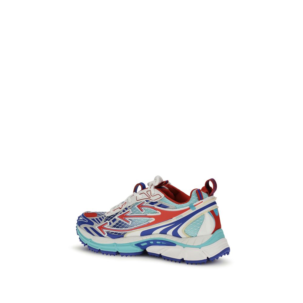 Off-White Multicolor Polyester Athletic Sneakers
