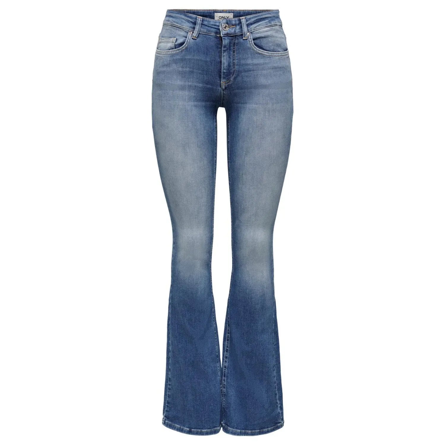 Only Blue Cotton Flared Jeans