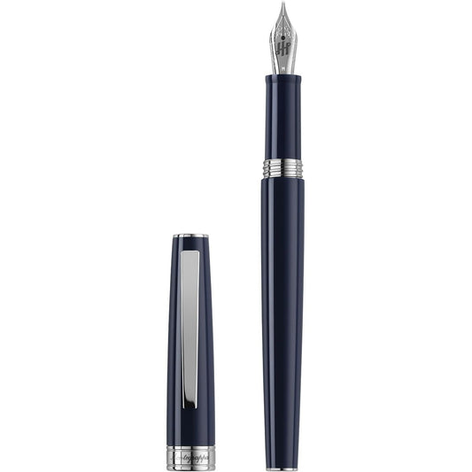 PENNE MONTEGRAPPA MOD. ISA1R3AD luxury fountain pen with blue finish and elegant silver accents, iconic writing instrument.