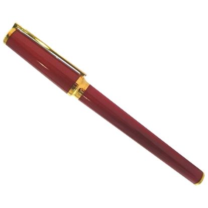 PENNE S-T- DUPONT MOD. 450286 luxury red pen with gold accents, elegant writing instrument.