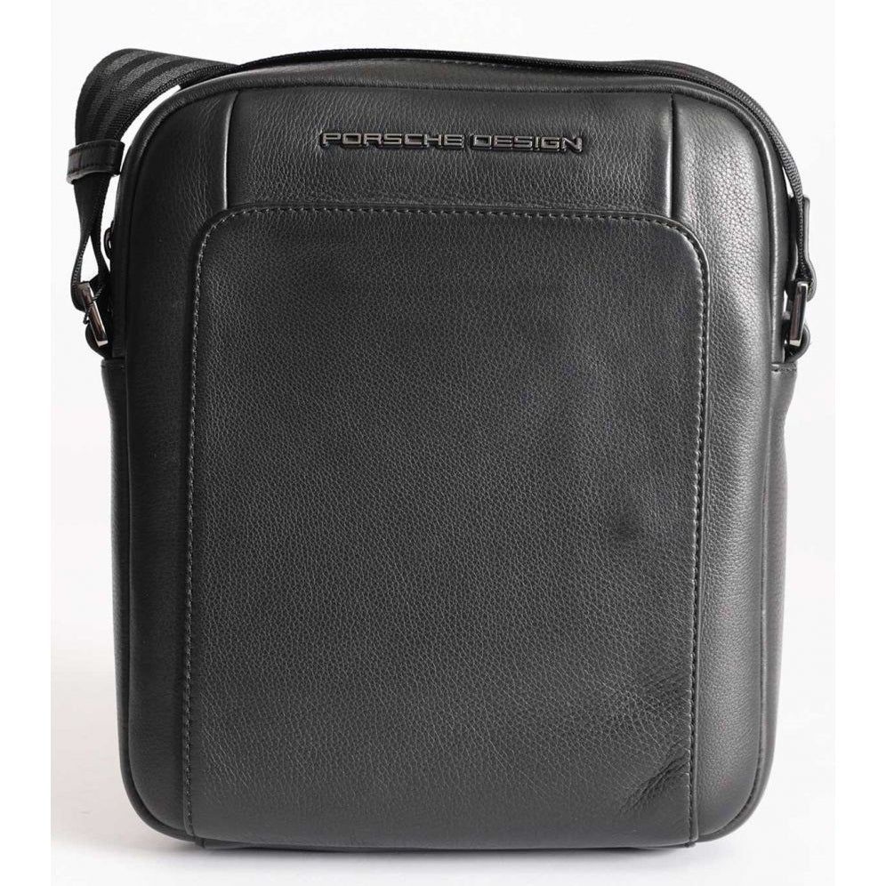 PORSCHE PELLETTERIA MOD. OLE01510-001 black leather bag front view