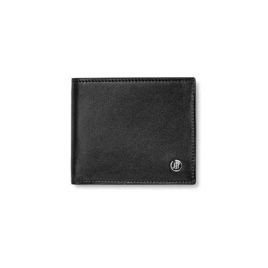 PORTAFOGLIO MONTEGRAPPA MOD. IC00WA04 leather wallet in black, elegant design with logo detailing on the front.