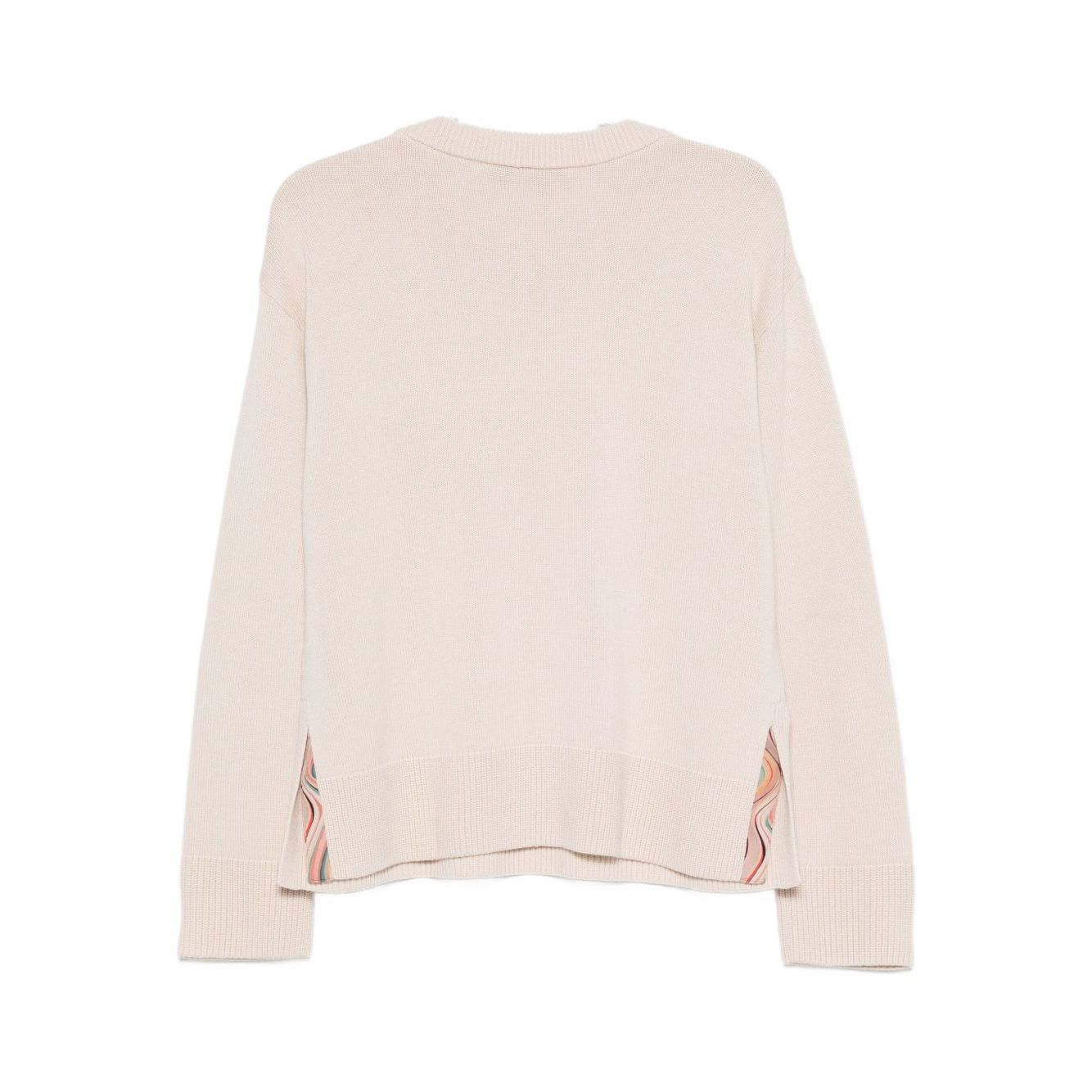 PS By Paul Smith Sweaters Beige wool and cotton round neck sweater with ribbed hem and button embellishments.