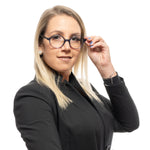 Woman wearing elegant eyewear, model PUCCI MOD. EP5091 50092, designed for ladies.