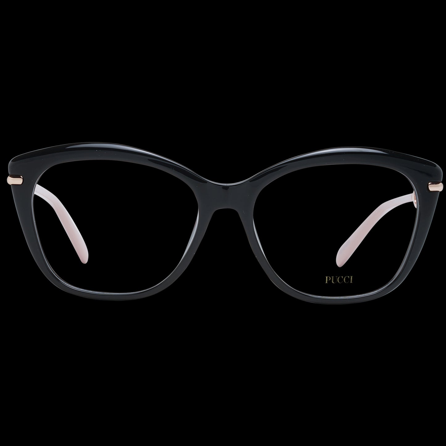 PUCCI MOD. EP5163 55001 black eyeglasses for ladies with soft pink accents and elegant design.