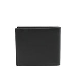 Paul Smith Leahter bifold wallet in black calf leather with internal card slots and logo detail, dimensions 11x9x2 cm.