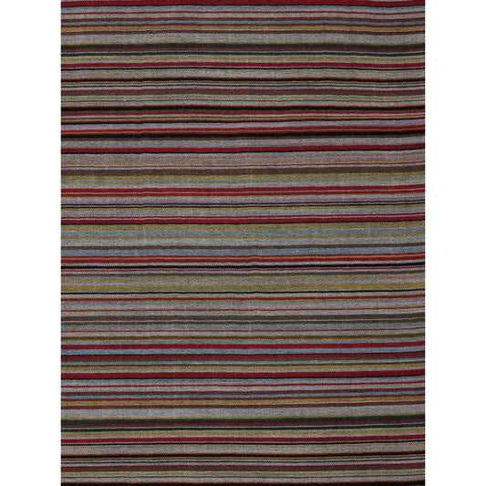 Paul Smith Signature Stripe wool and silk scarf with dark red frayed edge, showcasing a wraparound style and vibrant stripes.