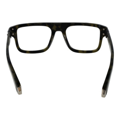 Back view of Philipp Plein Green Titanium Glasses Frames in square style, full-rim design, with demo plastic lenses.
