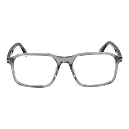 Police Gray Cellulose Acetate Glasses (Frames) for men with full-rim rectangular design, gray acetate frame, demo lenses, and branded case.
