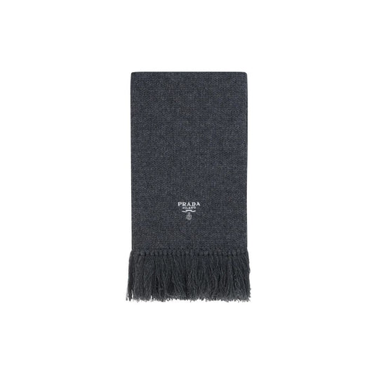 Prada Gray Cashmere Scarf 1728,75611013280,Accessories,Gray,Men,New with tags,Prada,Scarves - Accessories,Scarves - Scarves - Accessories