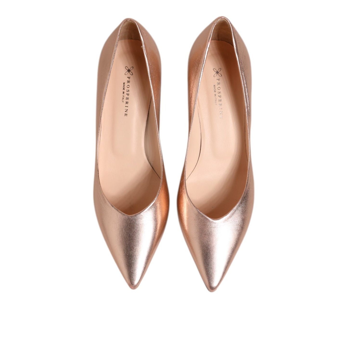 Prosperine Pink Leather Pumps Stiletto Heels Slip On Shoes Prosperine