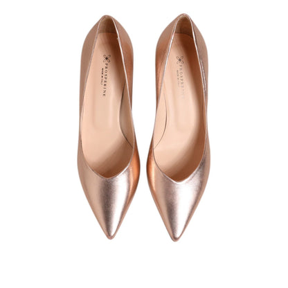 Prosperine Pink Leather Pumps Stiletto Heels Slip On Shoes Prosperine