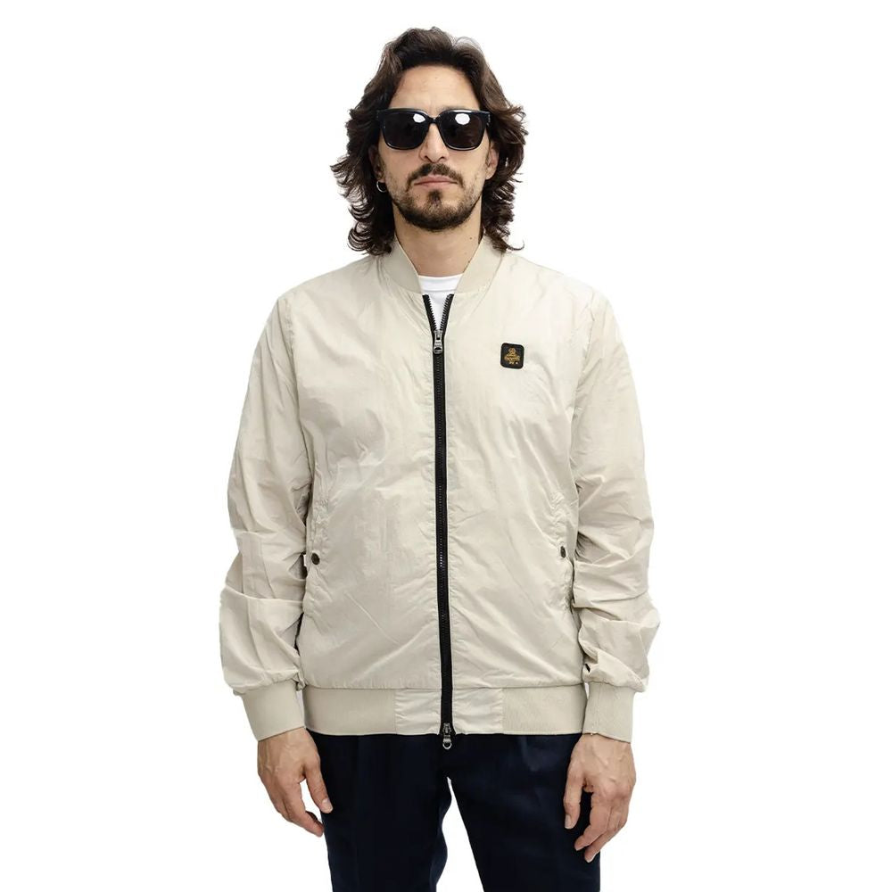 Refrigiwear Beige Nylon Men Bomber Jacket