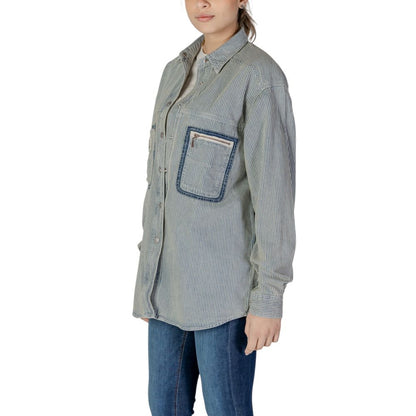 Replay Blue Cotton Blouse Replay