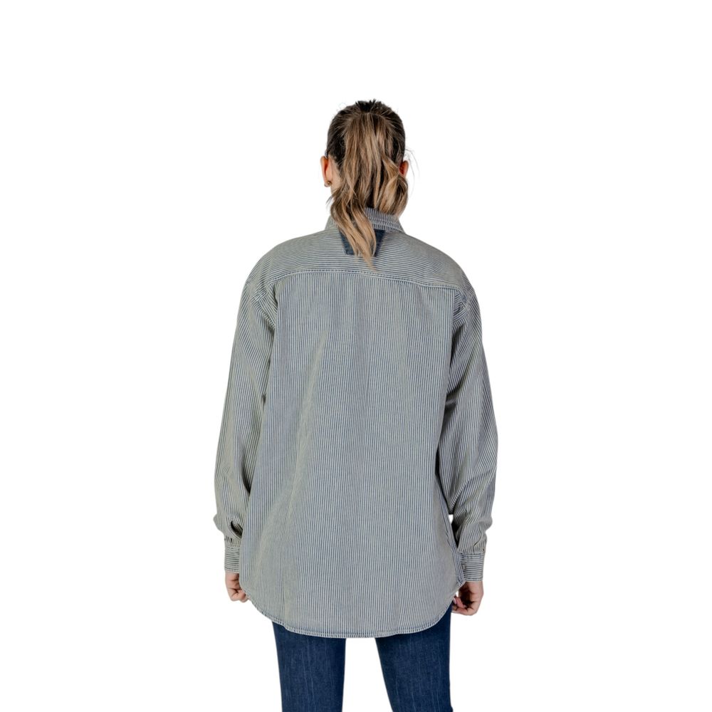 Replay Blue Cotton Blouse Replay