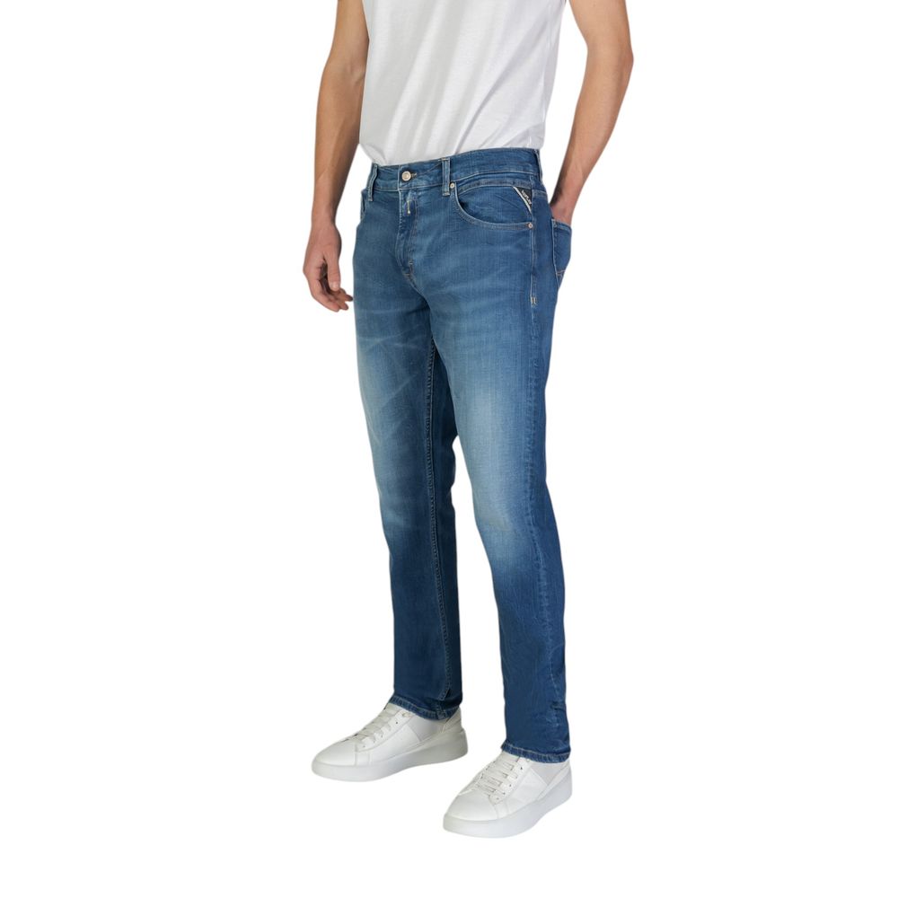 Replay Blue Cotton Slim Fit Jeans Replay