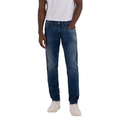 Replay Blue Cotton Straight-Leg Jeans Replay