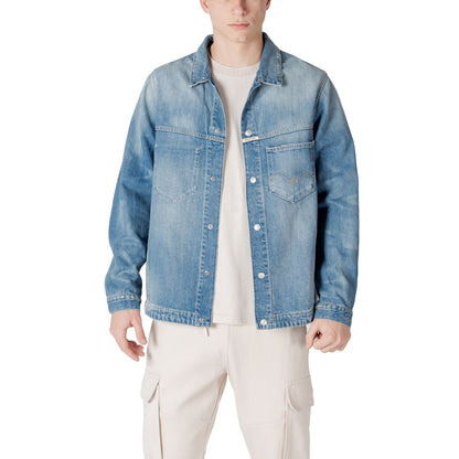 Replay Light Blue Cotton Denim Jacket Replay