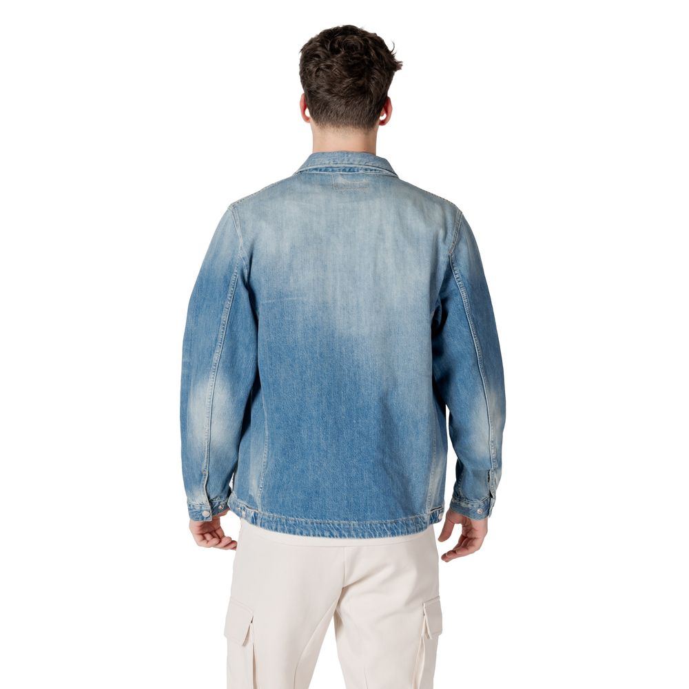 Replay Light Blue Cotton Denim Jacket Replay