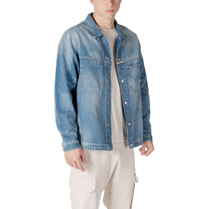 Replay Light Blue Cotton Denim Jacket Replay