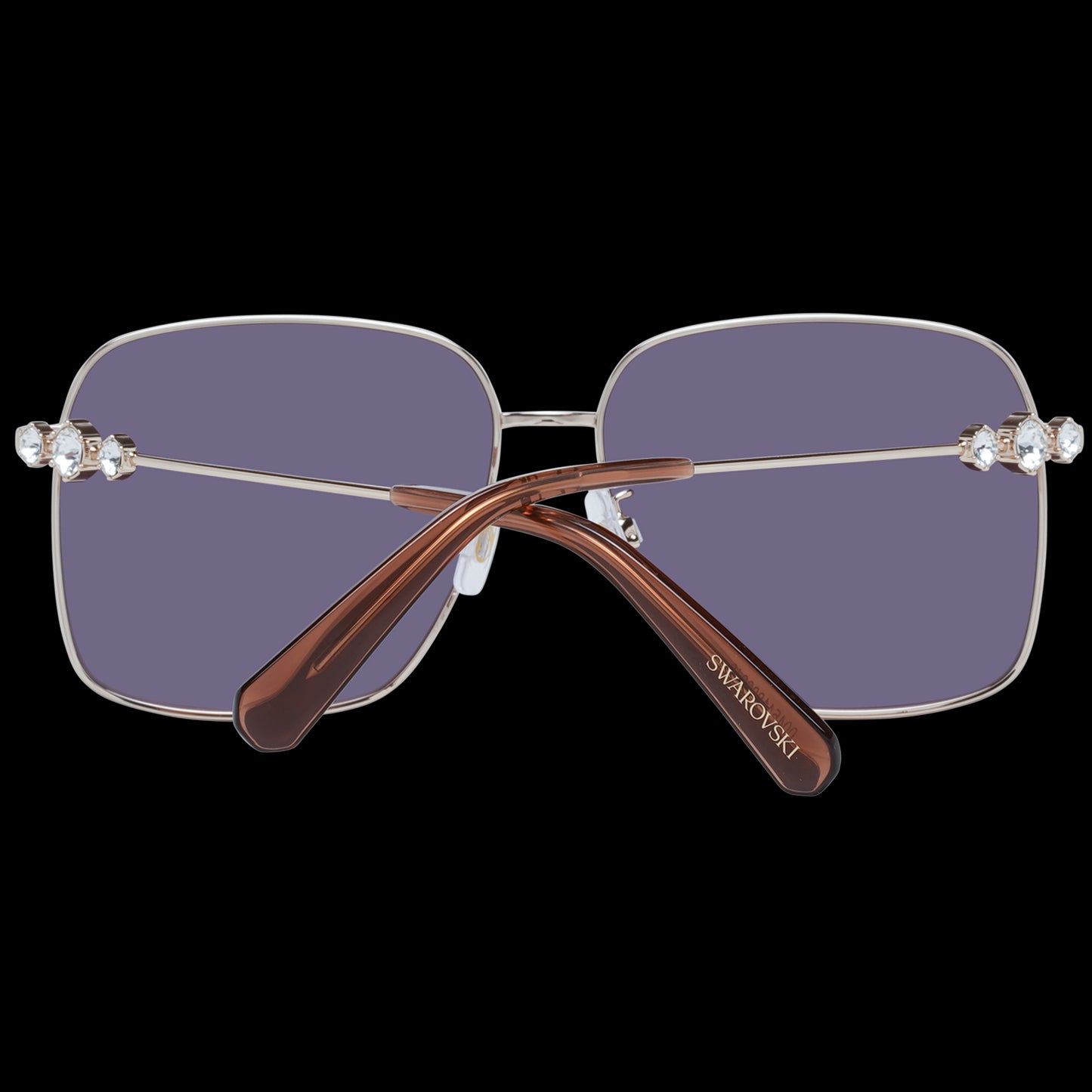 SWAROVSKI MOD. SK0379-H 5932G lady sunglasses with crystal accents and brown temples, luxury eyewear for women.