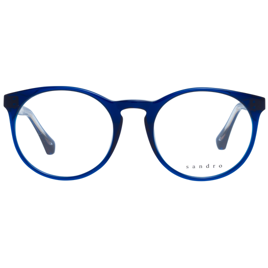 Sandro Blue Women Frames, round full-rim blue acetate frame with demo lenses, size 51-19-140, ideal for stylish women.