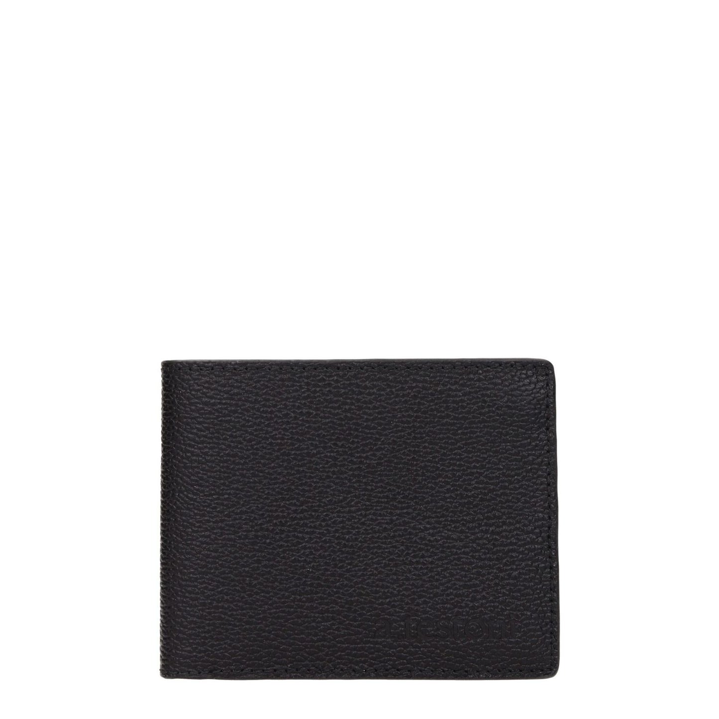 Testoni Black Leather Wallet with front logo, 8 card holders, and 3 compartments, style casual, dimensions 2x9x11 cm, MPN WUO00398035P18.