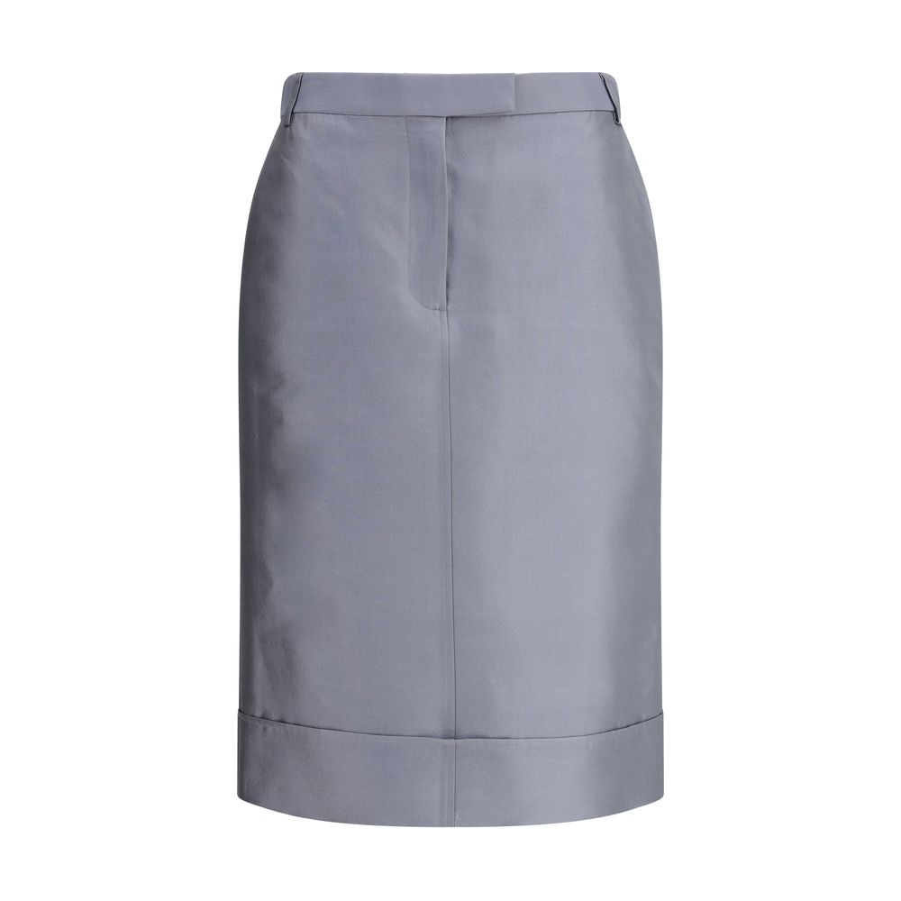 Thom Browne Gray Wool Midi Skirt Thom Browne