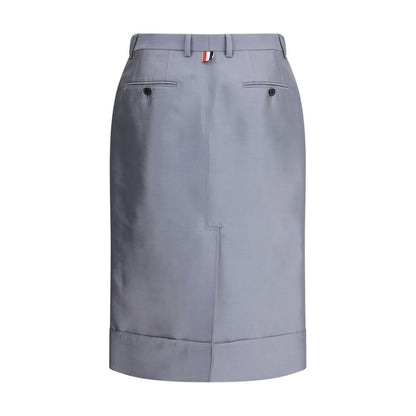 Thom Browne Gray Wool Midi Skirt Thom Browne