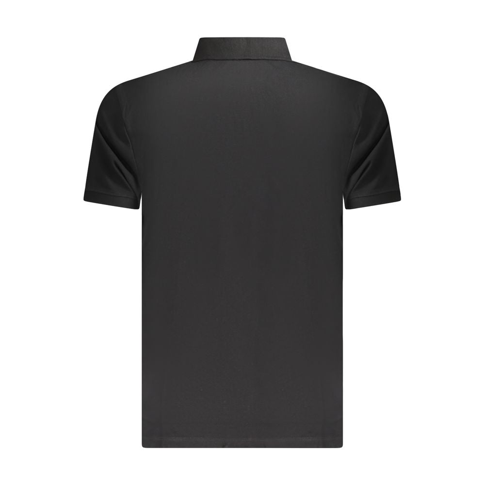 Timberland Black Cotton Men Polo Shirt, back view, highlighting sleek silhouette and premium cotton fabric for a refined casual look.