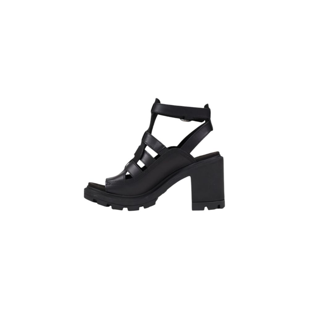Timberland Black Leather Platform Sandals Timberland