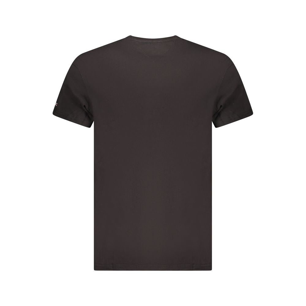 Tommy Hilfiger Black Cotton Men T-Shirt back view showcasing sleek design and premium material for comfort and style.