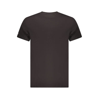 Tommy Hilfiger Black Cotton Men T-Shirt back view showcasing sleek design and premium material for comfort and style.