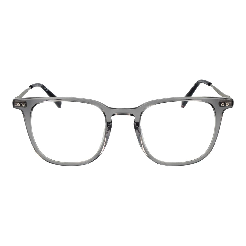 Tommy Hilfiger Gray Acetate Glasses (Frames) for Men with full-rim style, rectangle shape, and demo lenses.